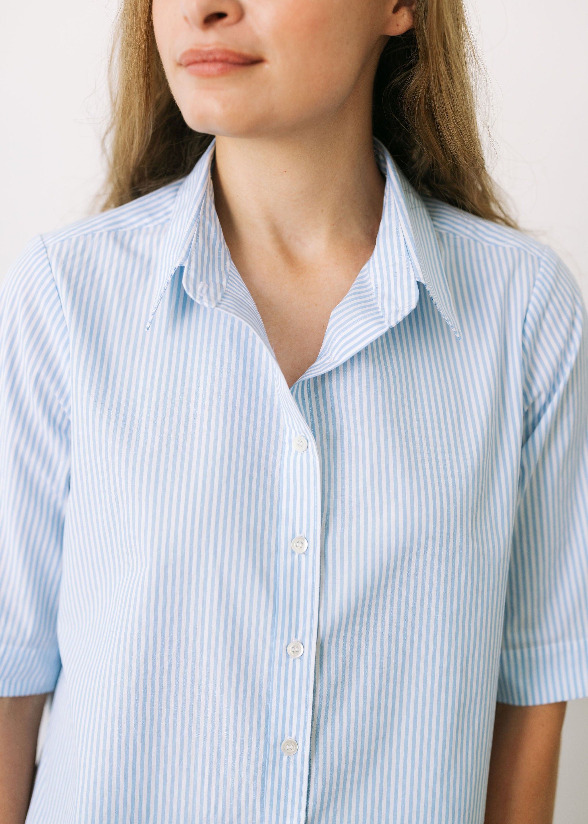 The Maven Top in Blue Stripe