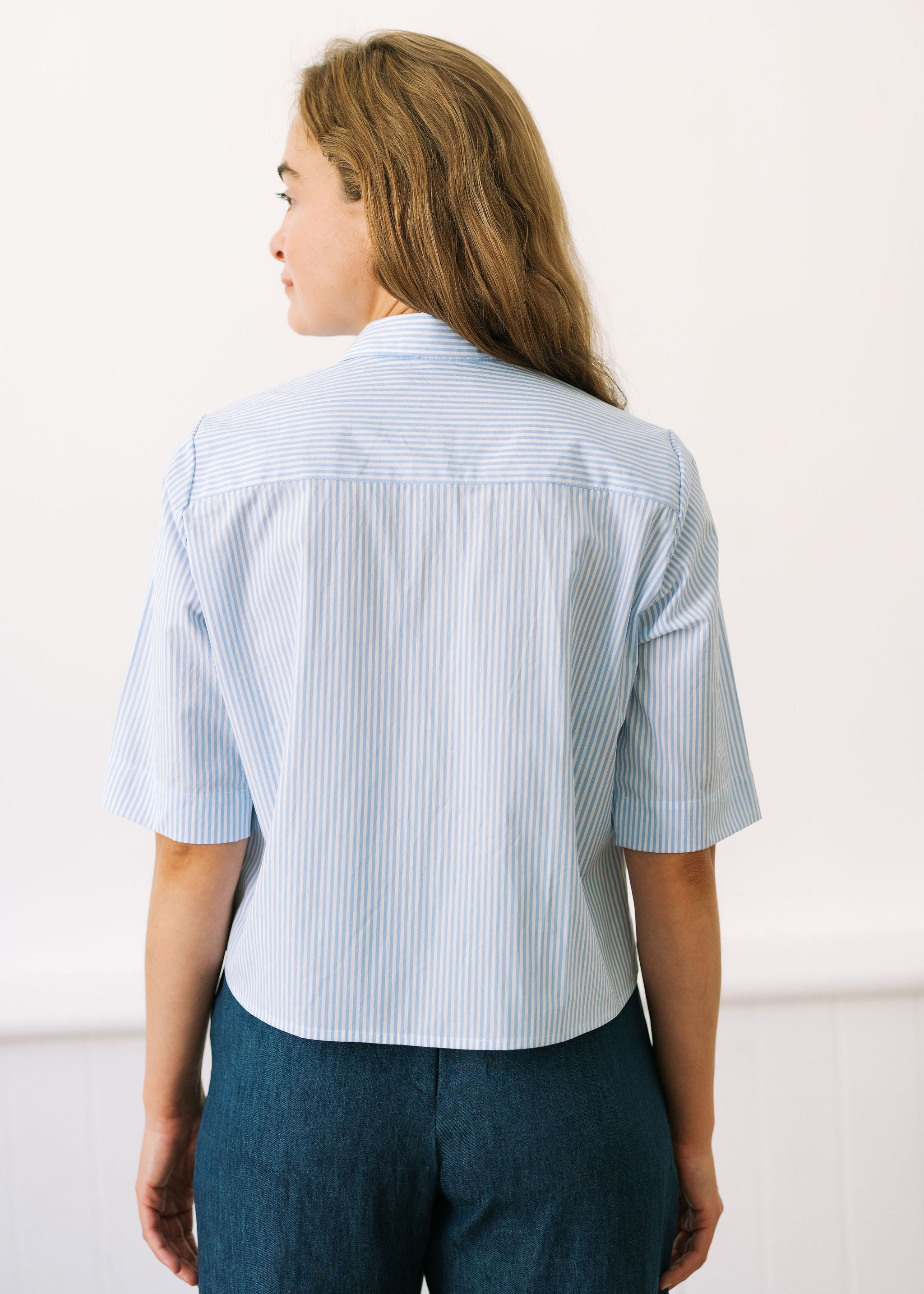 The Maven Top in Blue Stripe