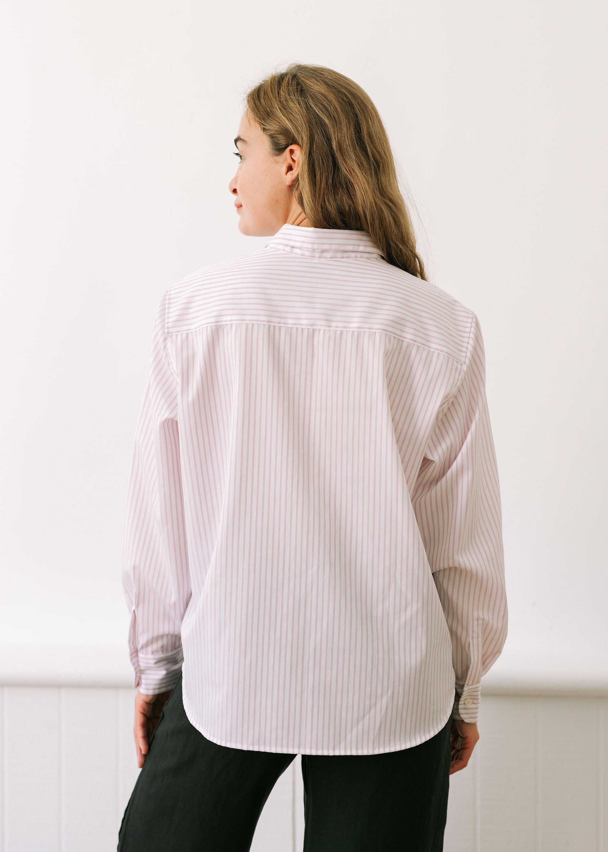 The Loren Top in Pink Stripe