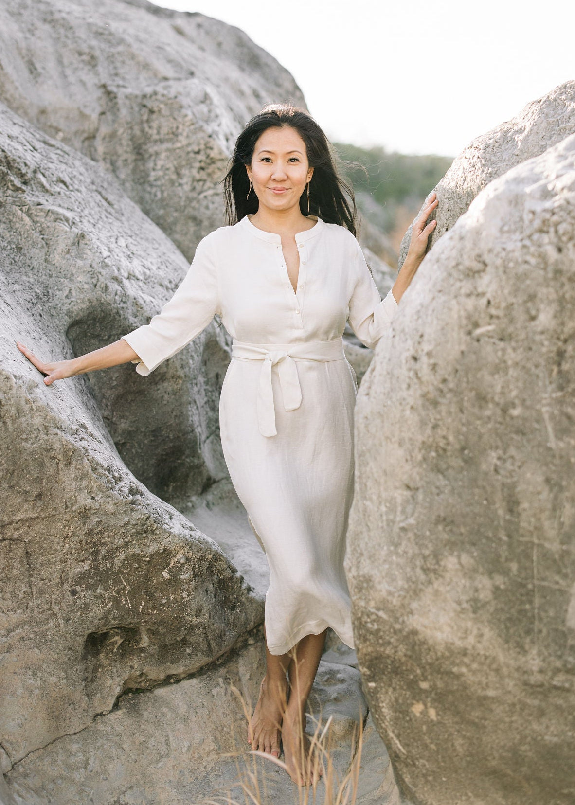 The Mara Dress in Ecru