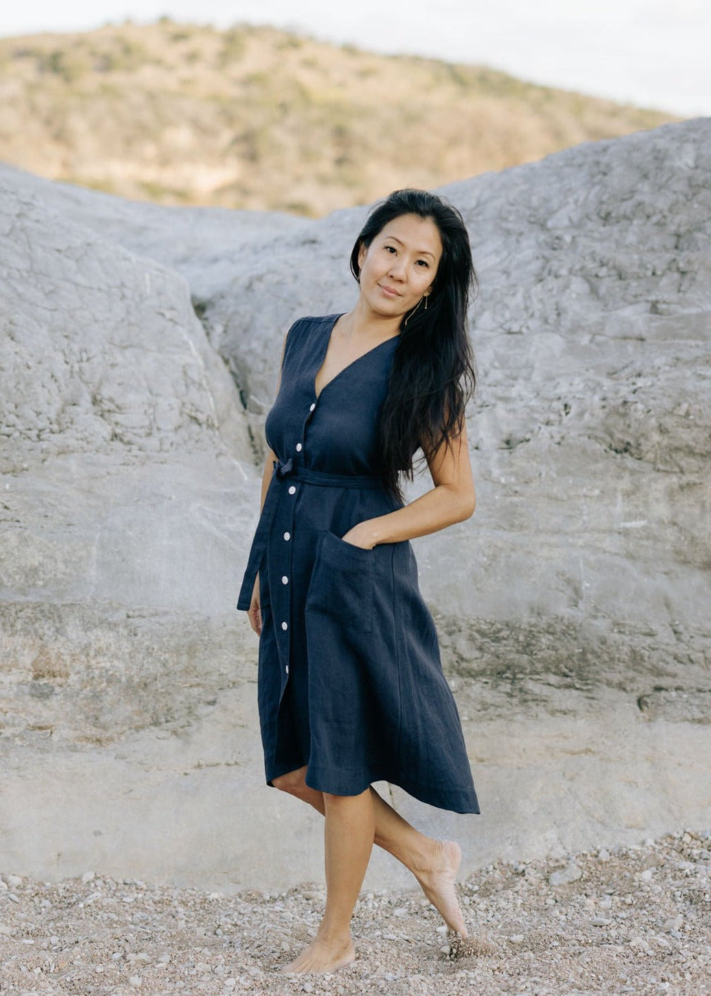 The Stella Dress in Navy